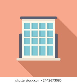 City multistory building icon flat vector. Area plan city. Office style clinic