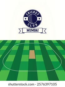 City of Mumbai, India Cricket green field, Vector Illustration Abstract Editable image