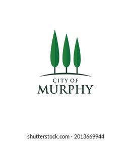 City of Murphy Logo Design. Cedar Tree Vector Illustration.