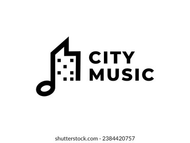 city music logo design, home studio symbol icon vector
