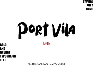 Nombre de la ciudad Moderno Negrita Rough Grunge Texto Tipografía Port Vila