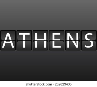 City name with timetable style - Athens