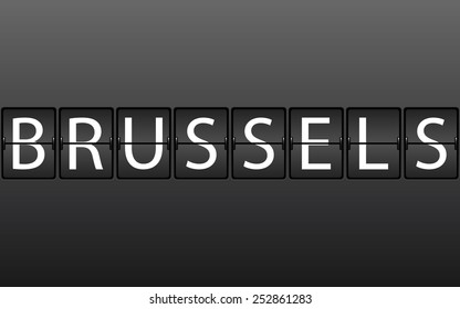 City name with timetable style - Brussels