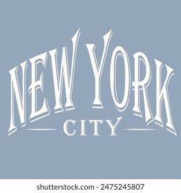 City name written in college font. Varsity graphic