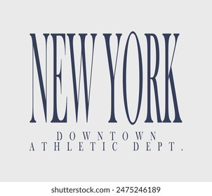 City name written in college font. New York Varsity Graphic