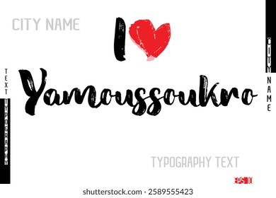 City Name Yamoussoukro In Stylish Grunge And Rough Text Typography