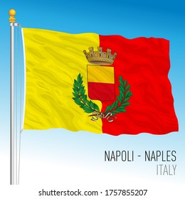 City Of Naples Flag, Italy, Vector Illustration