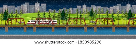 Similar – Train at night Town