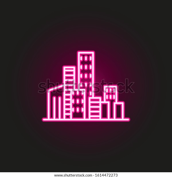 city\
neon style icon. Simple thin line, outline vector of landspace\
icons for ui and ux, website or mobile\
application