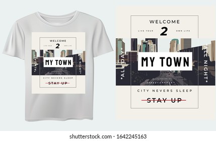 city new york black and white vector t shirt pattern 