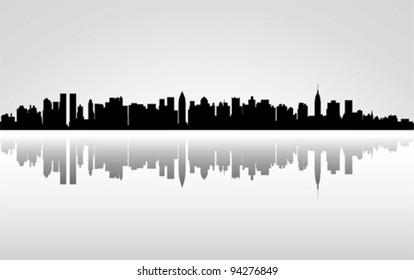 City New York panorama, vector