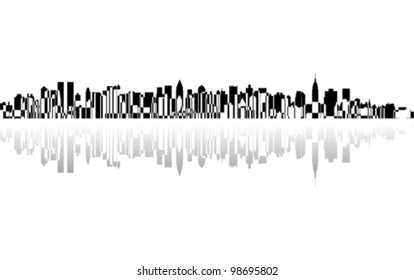 City New York panorama, vector