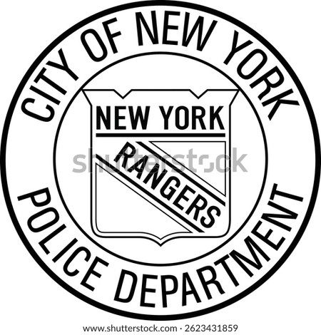 City of New York Police Department Rangers, laser cut, cricut, engraving, Wood cutting, Digital, cnc cut, Eps file