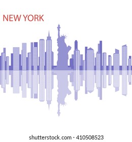 City of New York. New York vector illustration. One of the largest cities in America, New York.