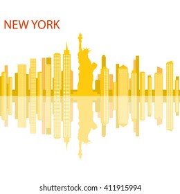 City of New York. New York vector illustration. One of the largest cities in America, New York.