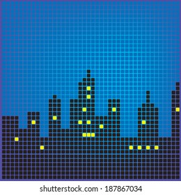 city at night abstract mosaic background