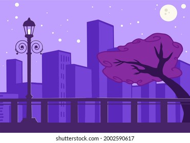 city ​​in night background vector