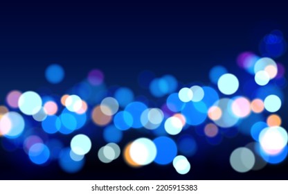 City ​​lights at night bokeh soft light abstract background, Vector eps 10 illustration bokeh particles, Background decoration