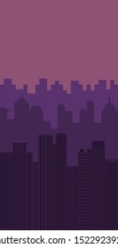 City Night Building Vector Design