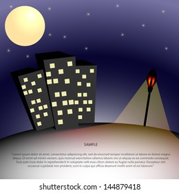 City night with lamp