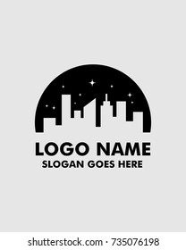 City night logo template vector