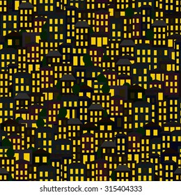 The city at night. Seamless background.