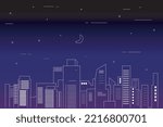 city ​​line with night sky