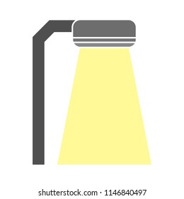 City Night Street Light With Light From Streetlight Lamp. Outdoor Lamp. Spotlight Vector Illustration