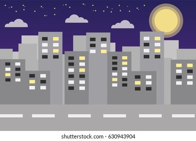 Night City Life Concept Town Street Stock Vector (Royalty Free ...