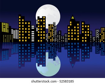 City at night vector