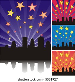 city at night vector