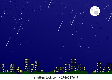 city ​​building at night. vector background