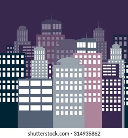 city at night, vector eps10