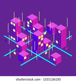 city night vector graphic design