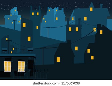 city in night vector illustration 