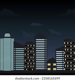 city at night vector illustration