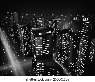 City at night. Vector illustration