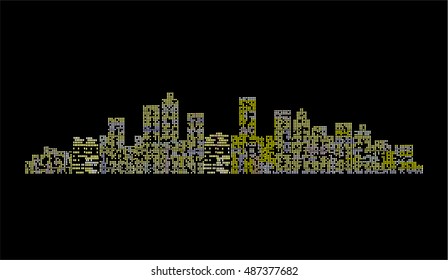 City at night - vector illustration