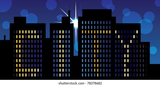 City in the night - vector illustration