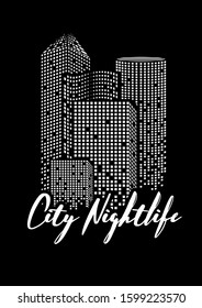 City Nightlife design template. Vector illustration.