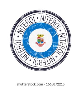 City of Niteroi, Brazil postal rubber stamp, vector object over white background