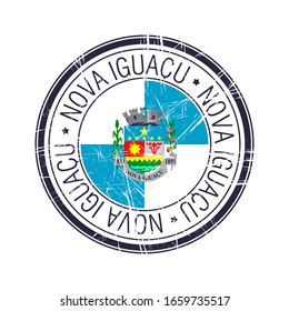 City of Nova Iguacu, Brazil postal rubber stamp, vector object over white background