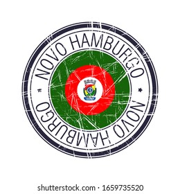 City of Novo Hamburgo, Brazil postal rubber stamp, vector object over white background