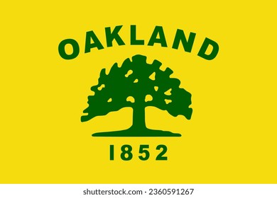 City Oakland flag vector illustration isolated on background. Town in California State. USA city symbol. United States of America city emblem. Oakland town banner.