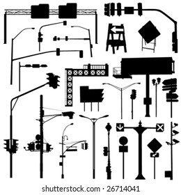 city objects vector set