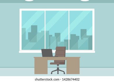 City office interior. No people. Vector illustration.