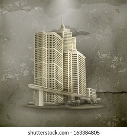 Vector de estilo antiguo de la ciudad