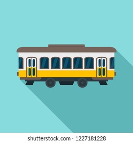 City old tram icon. Flat illustration of city old tram vector icon for web design