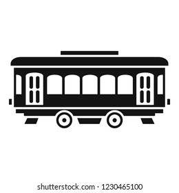 City old tram icon. Simple illustration of city old tram vector icon for web design isolated on white background