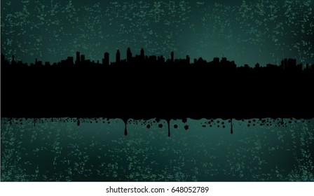 City on an abstract background.